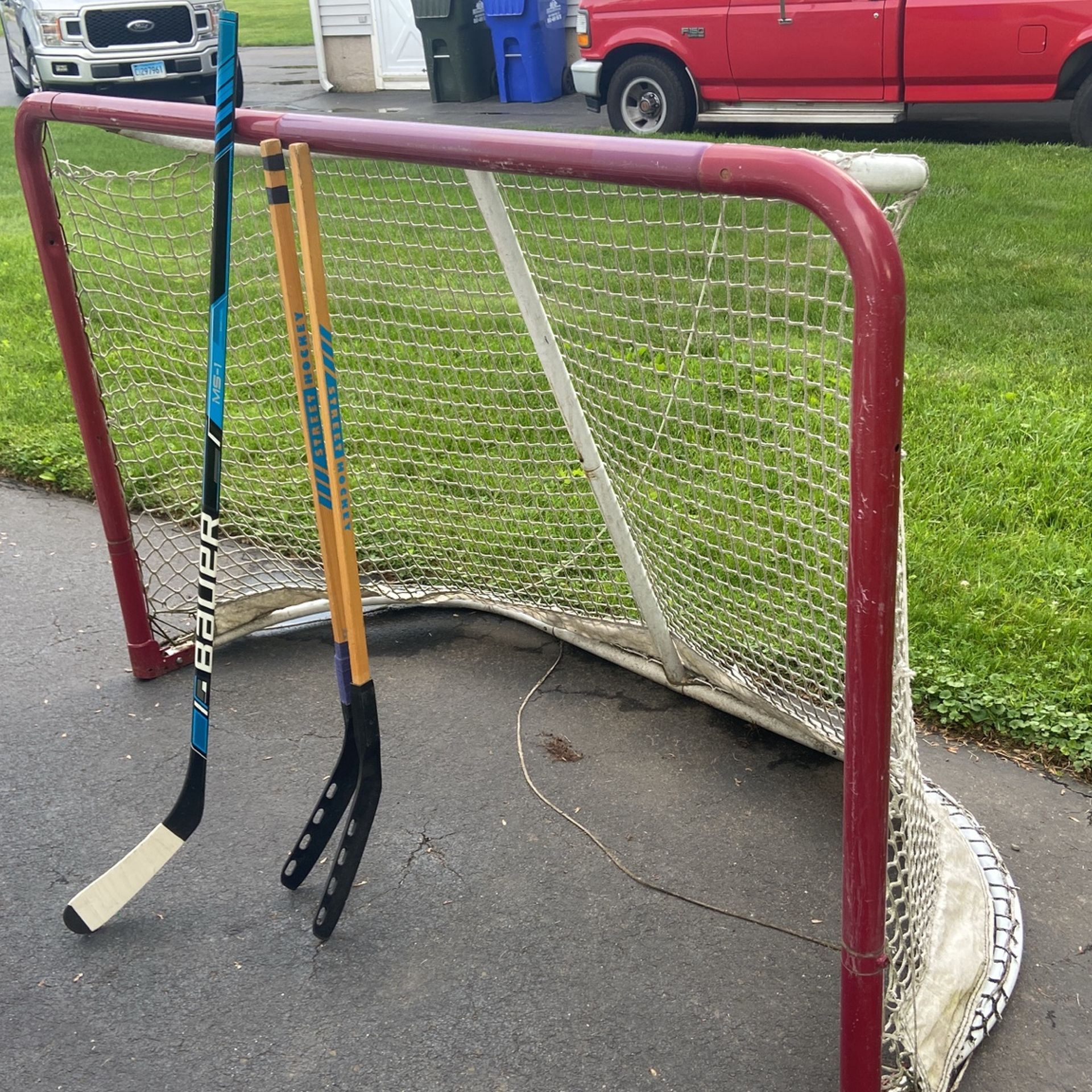 Street Hockey Goal And 3 Sticks