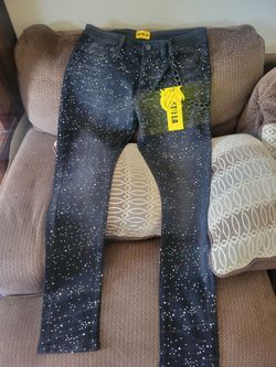 GTFT LA jeans with rhinestones.