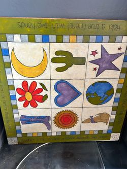Hand painted and carved 4x4table