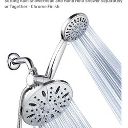 AquaDance for California - 7" Premium High Pressure 3-Way Rainfall Combo for Best of Both Worlds - Enjoy Luxury 6-Setting Rain Showerhead and Hand Hel