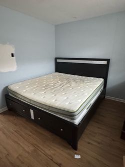 King Bed Frame with Mattress