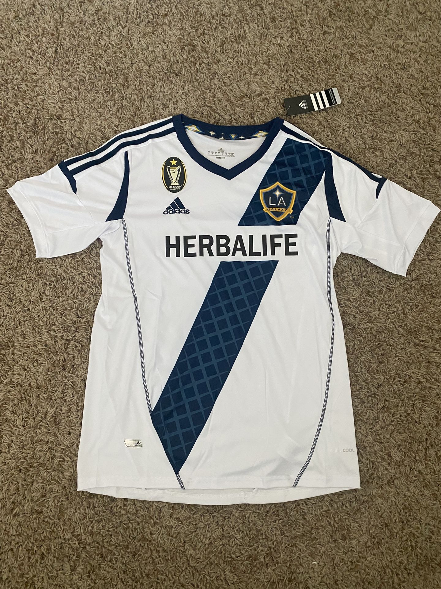 Adidas LA Galaxy Soccer Jersey - 2013 MLS Cup Champion - Size: M