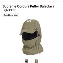 Supreme Cordura Puffer Balaclava Light Olive Confirmed 