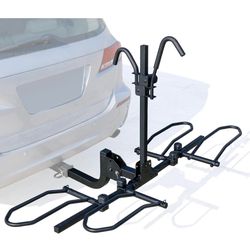 Leader Accessories 2-Bike Platform Style Hitch Mount Bike Rack, Tray Style Bicycle Carrier Racks Foldable Rack for Cars, Trucks, SUV and Minivans with