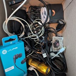 Misc Tech Lot – AA, AAA battery + USB Chargers, Devices, Vintage Speakers (Must Take All)