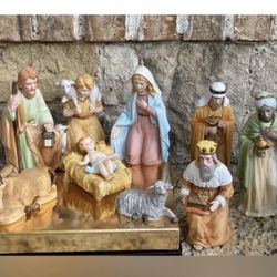 Homco Vintage 9 porcelain figurines Nativity scene 