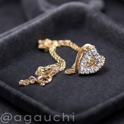 ✨14K Yellow Gold 💎💛Diamond Mini Heart Shape Pendant Necklace 👌