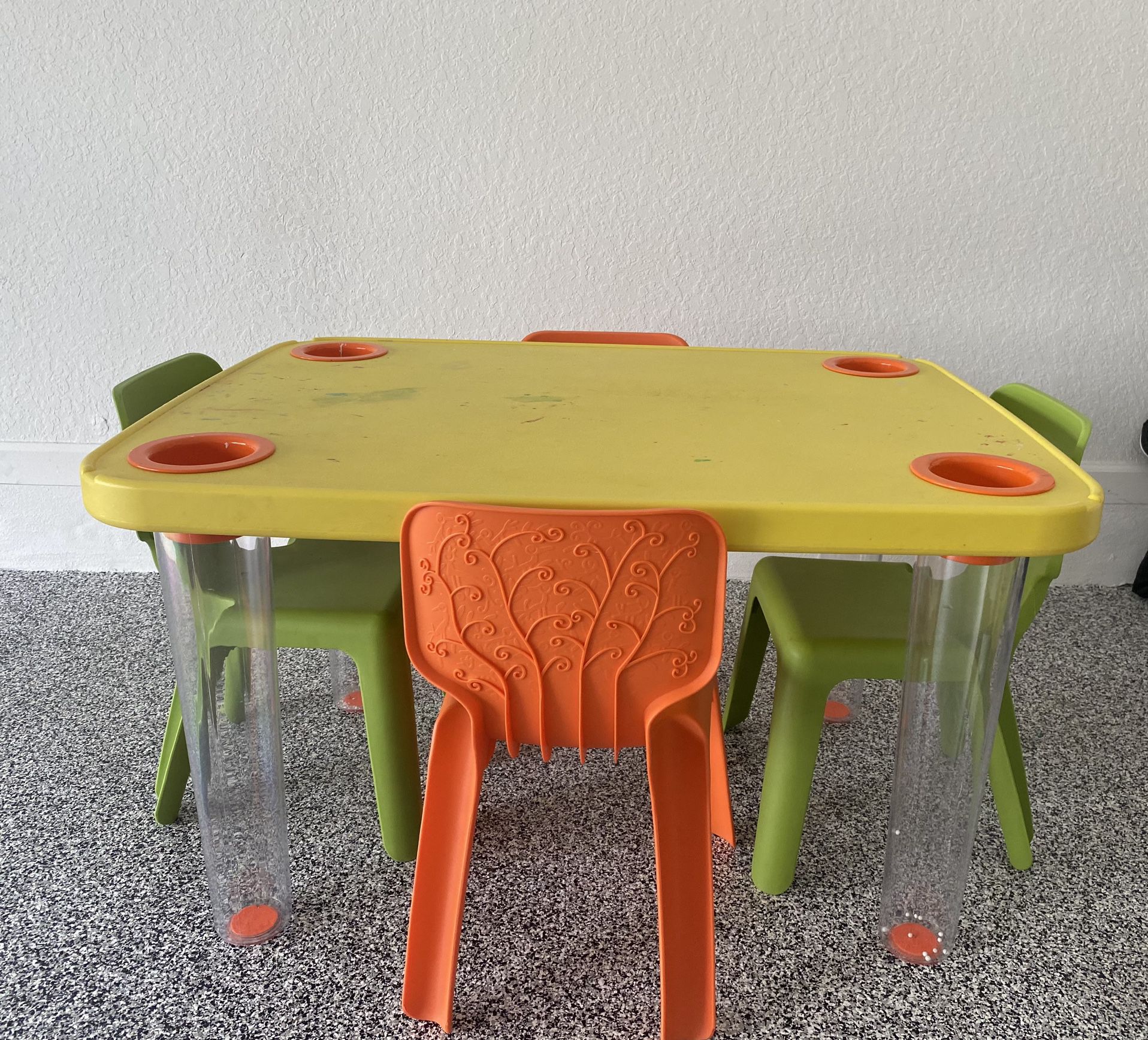 Kids colorful table and 4 chairs set 