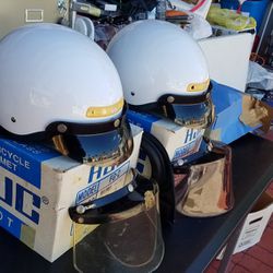2 Motorcycle Helmets. His And Hers