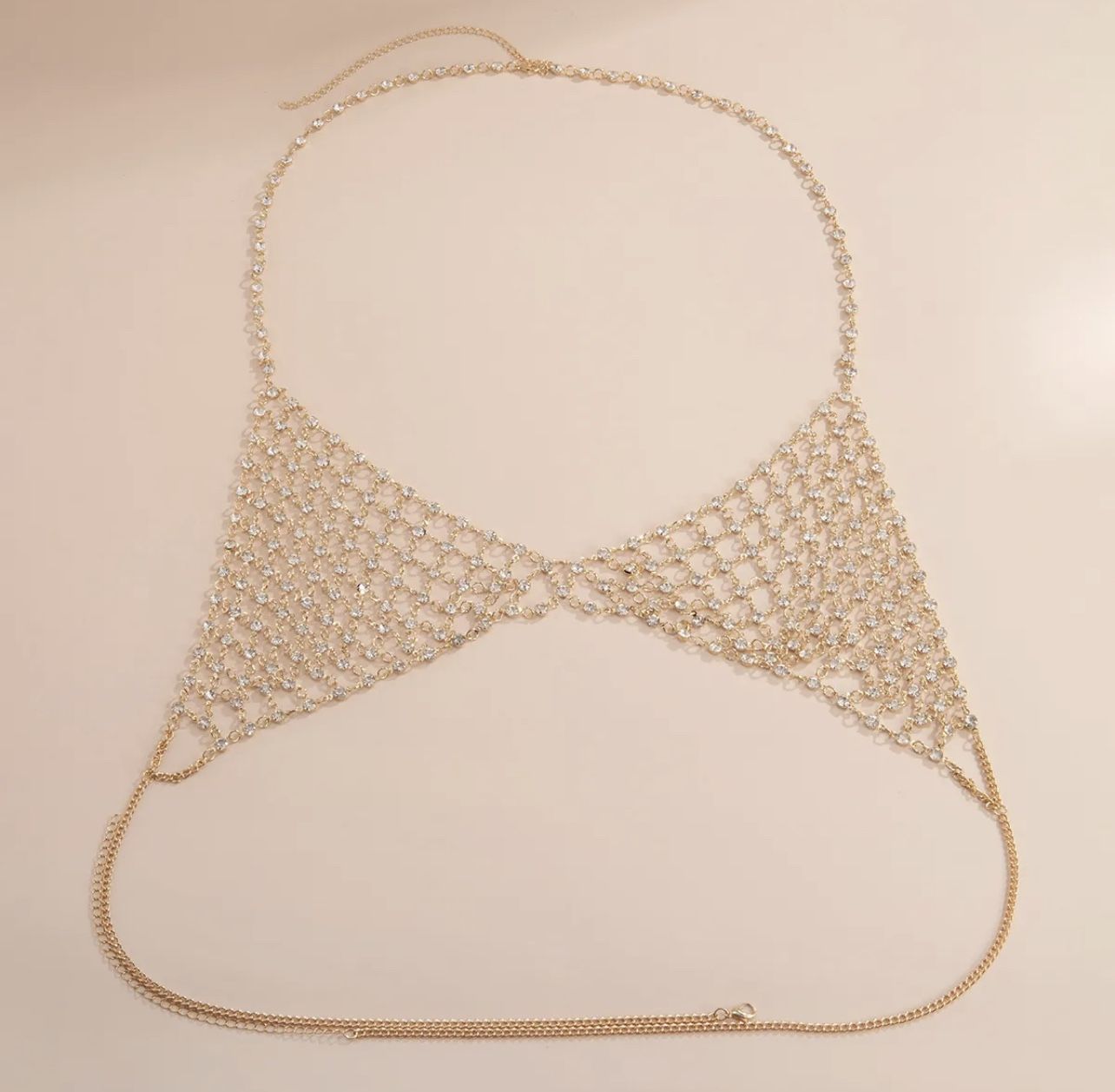 Rhinestone Bikini Mesh Bra