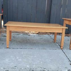 Oak Wood 3 piece Living Room Set - Solid Set