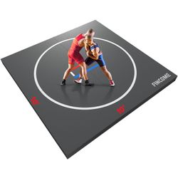 10' x 10' /10' x 6.5' Wrestling Mat for Home Black Jiu Jitsu Wrestling Mats Durable Judo Mats for BJ