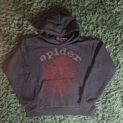 Black and Red Rhinestone Spider Hoodie