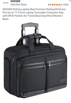 Kroser Premium Rolling Laptop Briefcase Bag