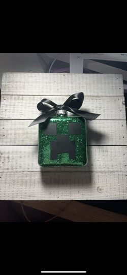 Minecraft Inspired Glitter Ornament