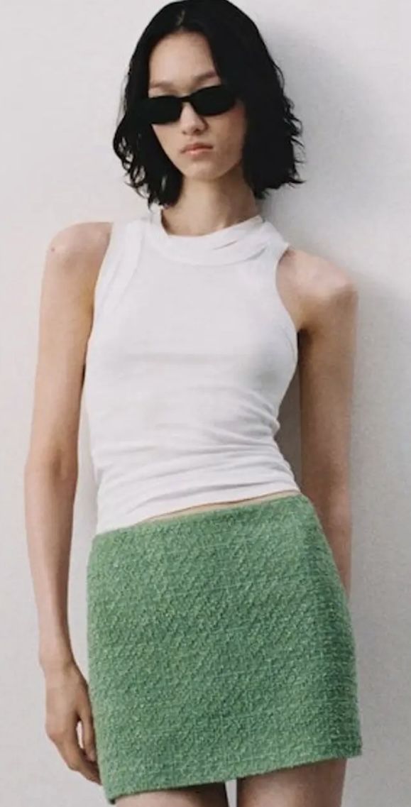 Green Tweed Skirt