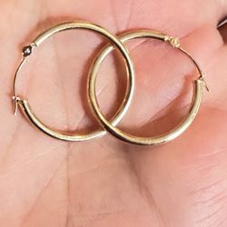 14k Solid Gold Pair Of Hope Earrings 