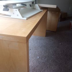 Ikea Malm Desk With Pull Out Panel  - Beige