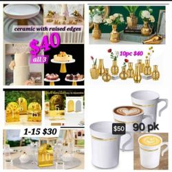 Cake Stands, Cupcake Stands, Cofee Cups Disposable,  Centerpieces,  Candle Holders, Bud Vases