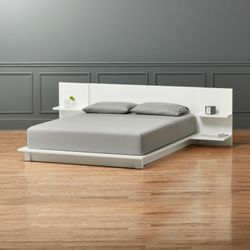 CB2 Andes Queen Bedframe White