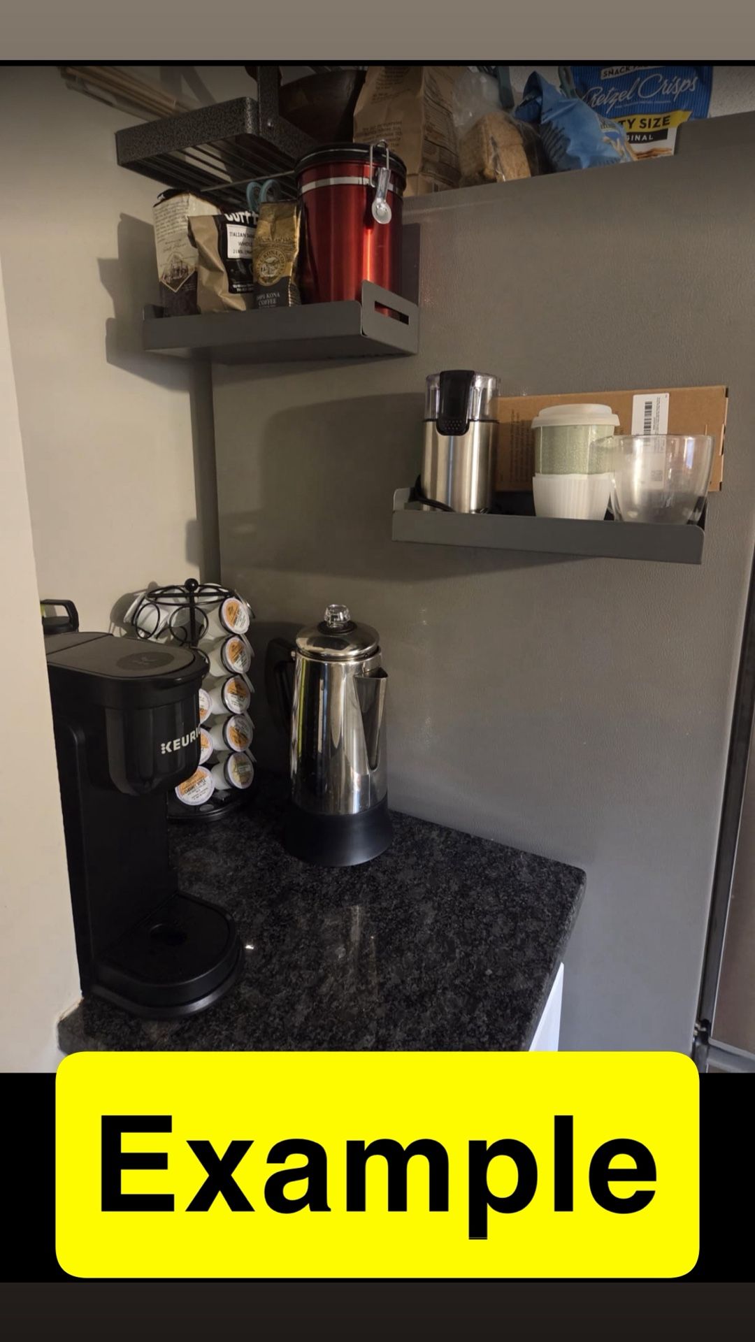 Magnetic Shelves, 2 Pack,Versatile Storage Shelves For Garage, Laundry Room, Kitchen, Tools, Nails,gray,(EZEMTOS)