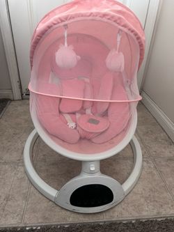 Pink Electric Baby Swing with Canopy