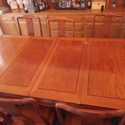 Large Dining Table W/ 10 Chairs