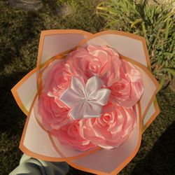 bouquet of preserved flowers ready for pickup 