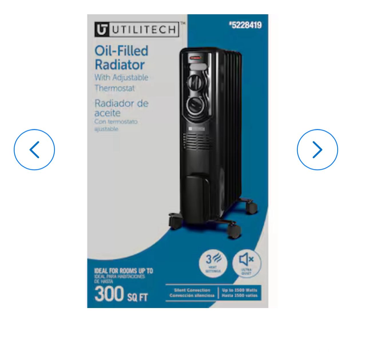 Utility Indoor Electric Space Heater with Thermostat