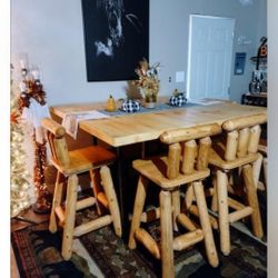 Custom Log Table And 4 Chairs  2500