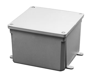 6 in. x 6 in. x 4 in. Gray Electrical PVC Junction Box (E987R-3-HD) (Brand New)