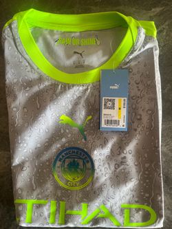 Puma Manchester City FC 3rd Jersey Authentic Grey Neon Green Size M