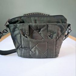 Lug Crossbody Quilted Bag Army Green Adjustable Purse Floral Interior 