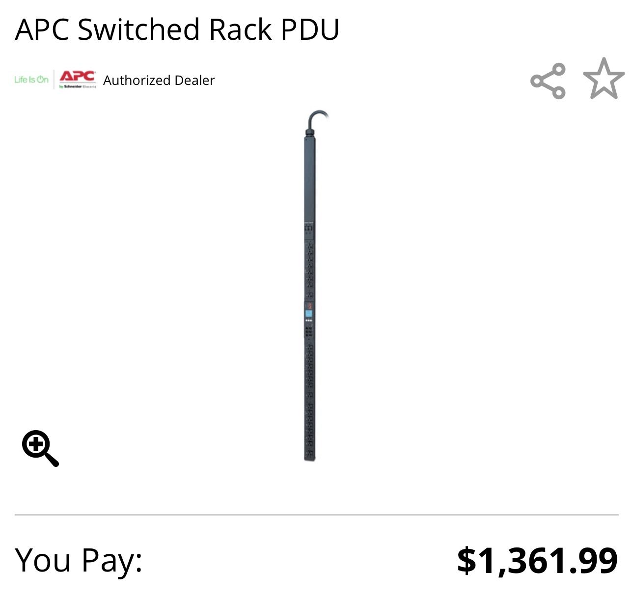 APC SWITCHED RACK