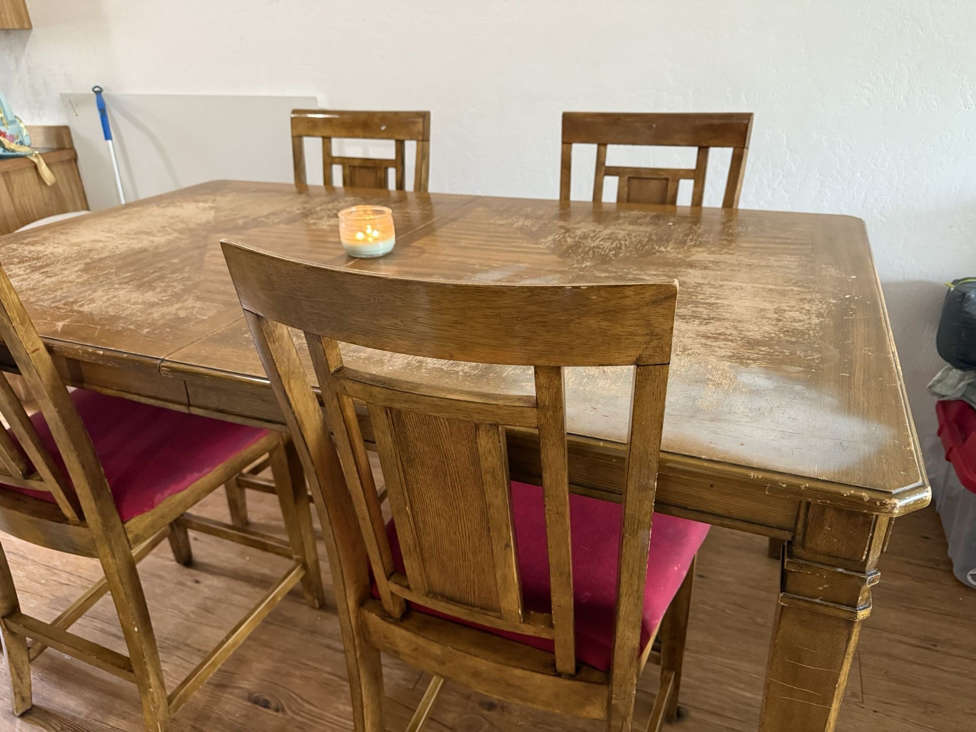 Solid Wood Table And 5 Chairs