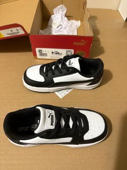 Puma Kids Low-Top Sneakers Black White Size 10c
