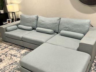 Sofa sectional light blue