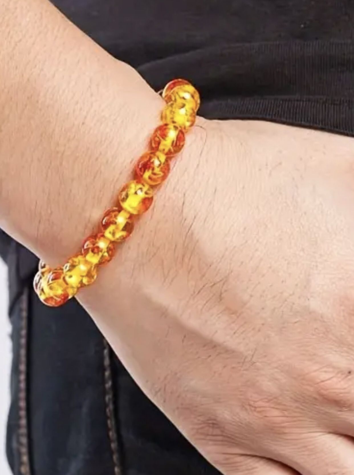 Beautiful  Amber Natural stone stretch bracelet