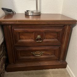 Two Solid Wood Vintage Bedroom Nightstands $150