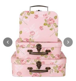 Dloulqz 4.6 4.6 out of 5 stars (32) Paperboard Suitcases Set of 3 Decorative Storage Boxes With Lids,Gift Boxes Compatible with Presents,Photos,Toys,W