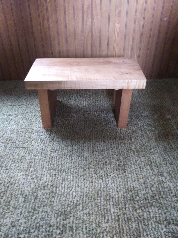 small maple step stool/ plant bench 