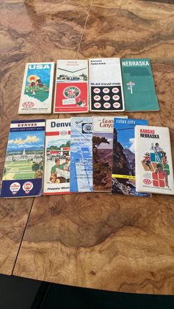 Vintage Road Map Collection Lot of 9