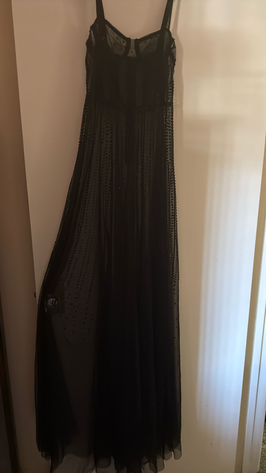 Sheer Mesh Long Dress Xs