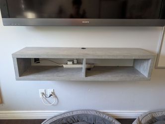 Martin Wall Mounted Wood TV Console Entertainment Center Wall / Floating Shelf 48-inch Gray