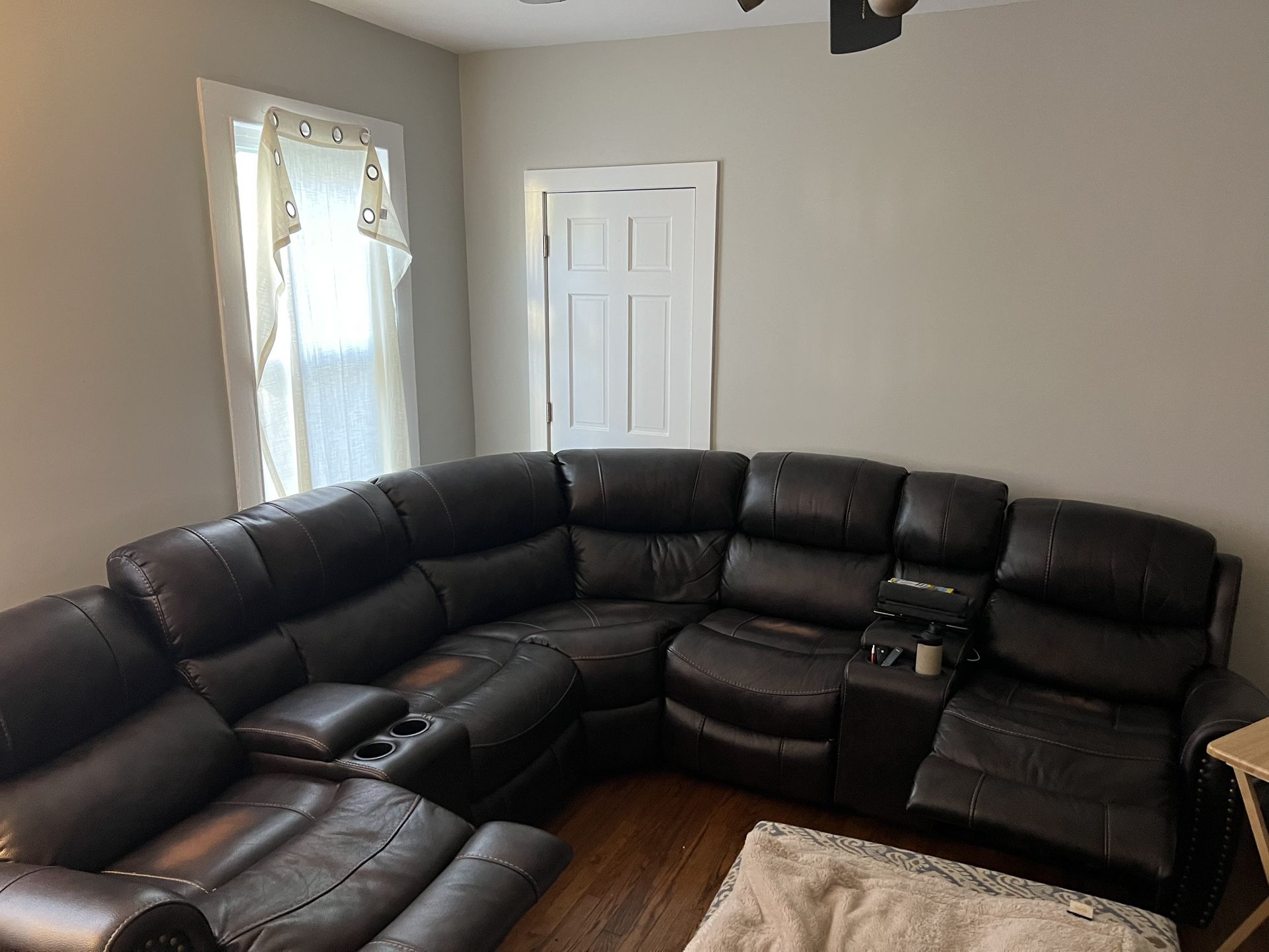 Brown Leather Sectional For Sale