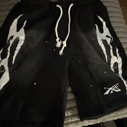 Hellstar spiderweb sports logo shorts black