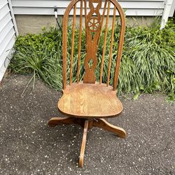 Vintage Windsor Oak Swivel Desk Chair