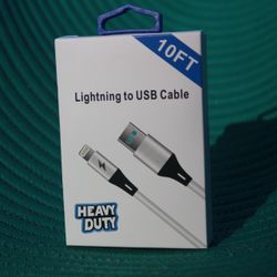 iPhone Charger Lightning to USB Cable 10ft Heavy Duty Cord for Apple iPhone 13, 12, 11 Pro/Max//Mini,XR,XS/Max,X,8,7,6,5,SE,IPad ,AirPods,Watch-White 