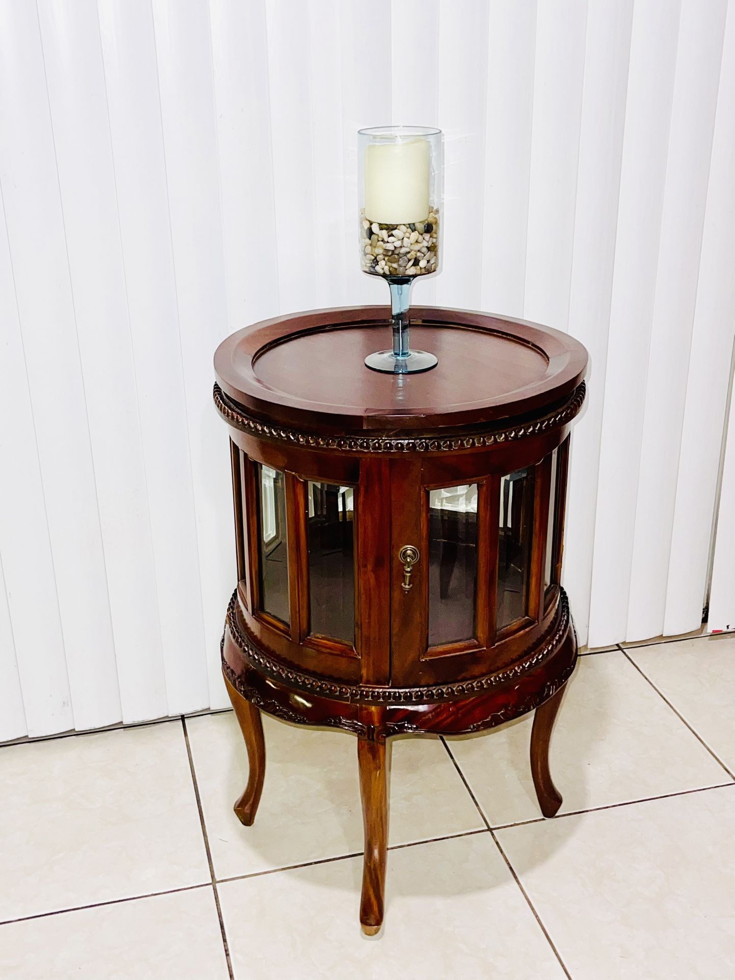 SIDE TABLES / Mahogany Dry Bar with Serving Tray .nightstand . Living Room Table (set Of 2 )end Tables