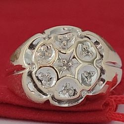 ❤️10k Size 7.75 Gorgeous Solid Yellow Gold Diamonds Dome Design Ring!/ Anillo de Oro con Diamantes Genuinos! 👌🎁Post Tags: 10k 14k